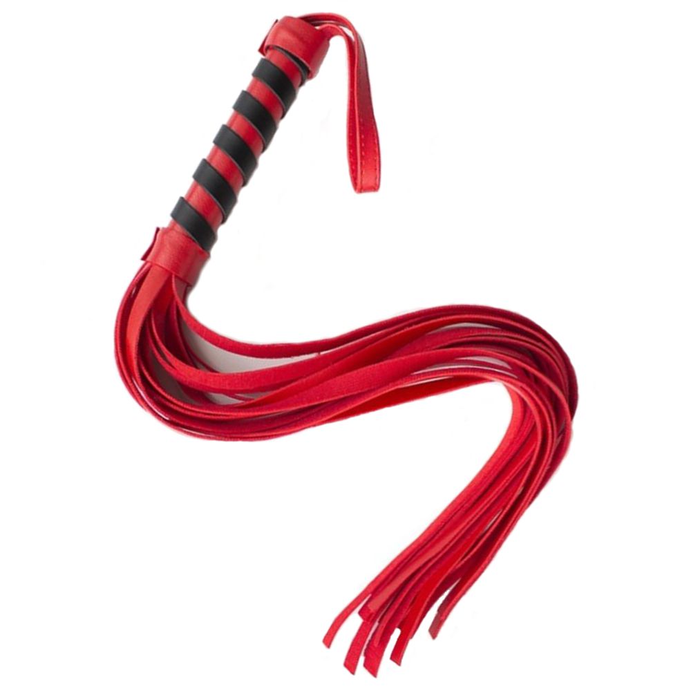 Bondage Class Whip Red w-Black Detail