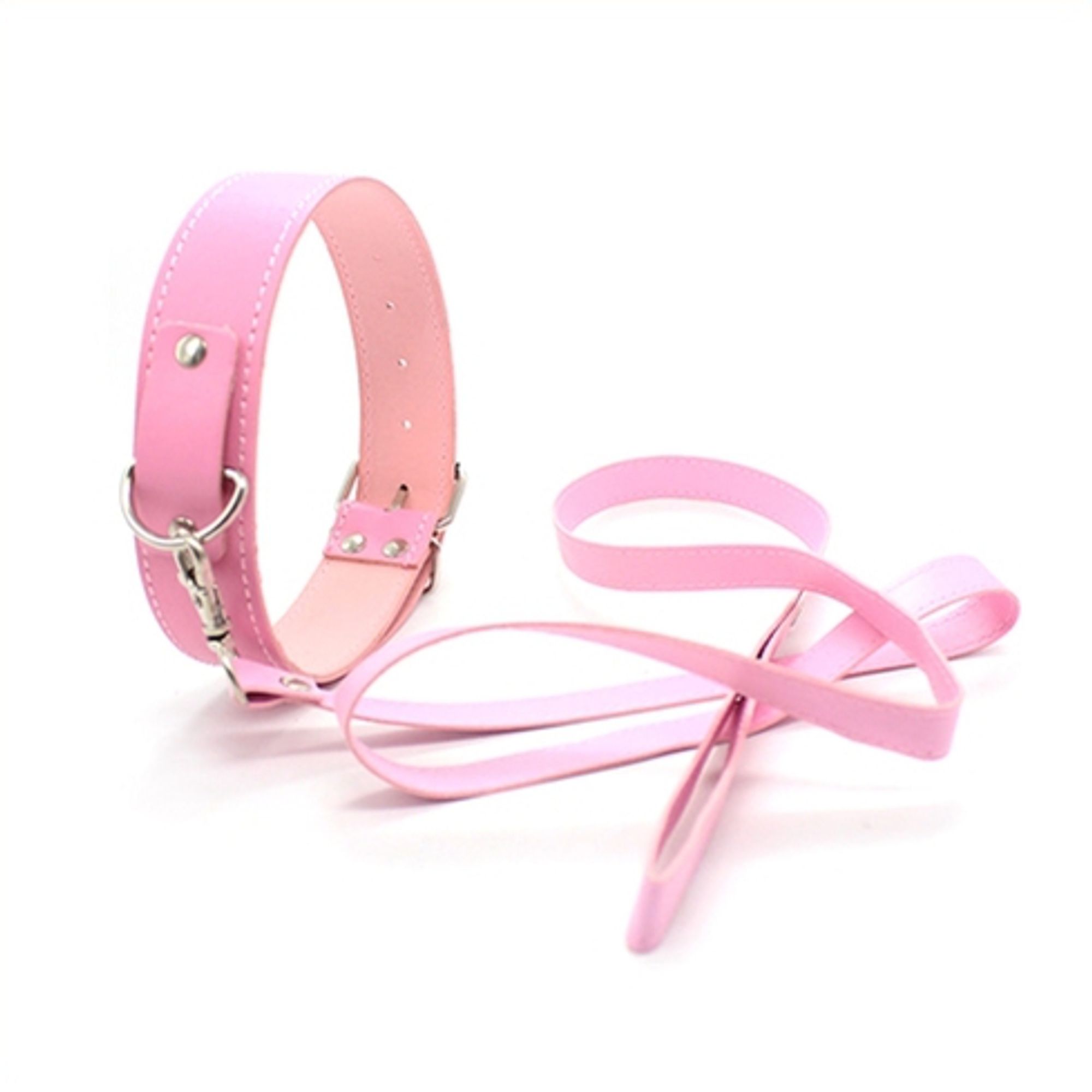 long range sex toys Lux Fetish Collar, Cuffs and Leash Set - Purple main image 1