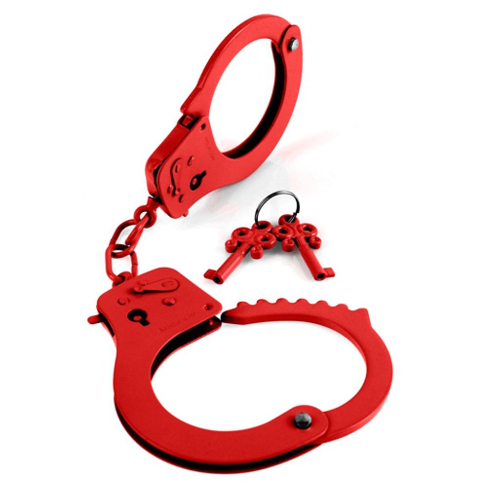 Designer Metal Cuffs Red