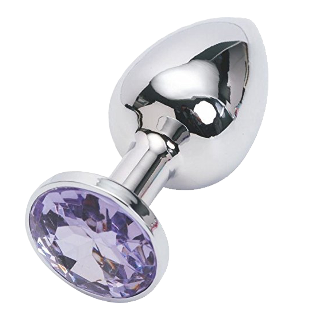 Rhinestone Anal Plug Silver