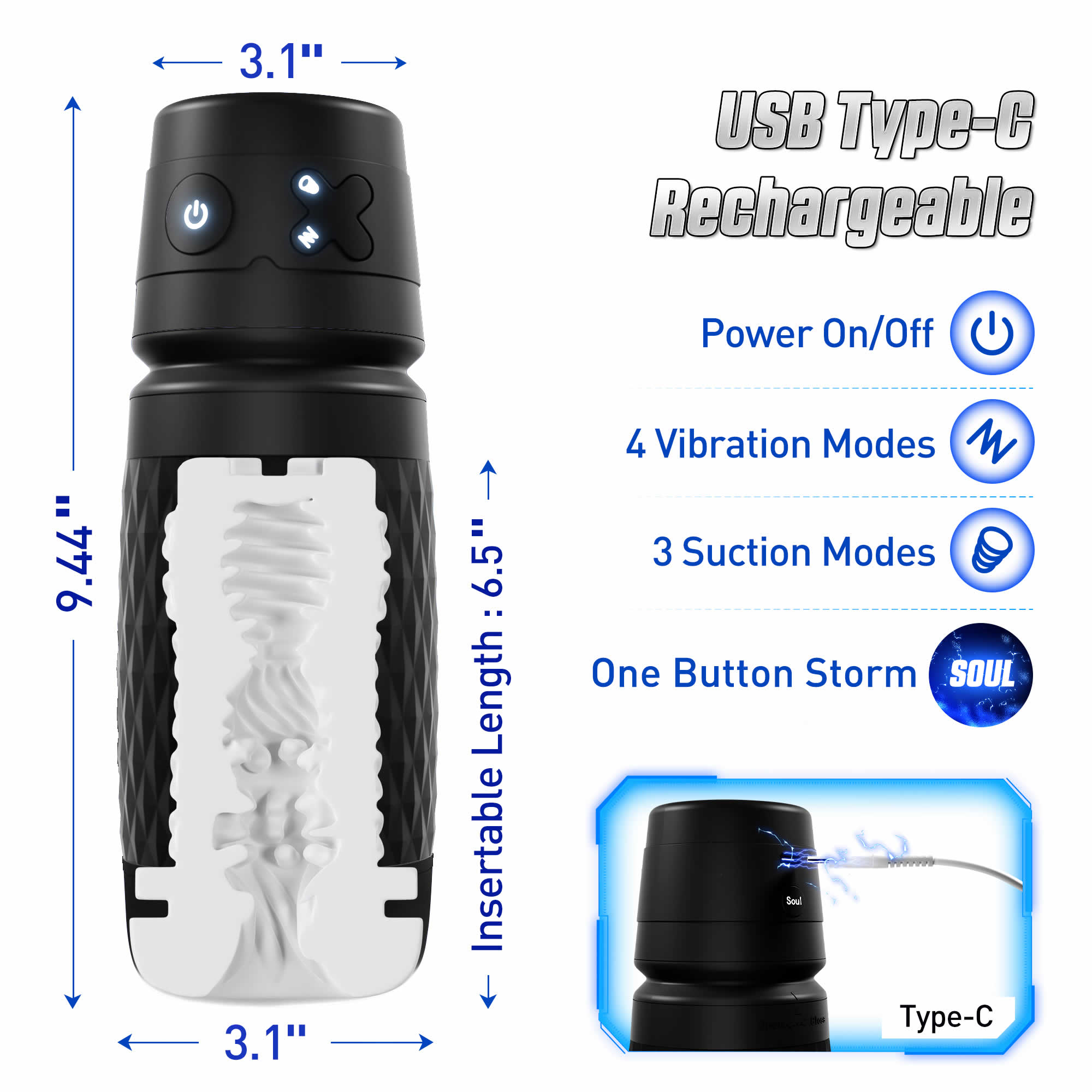 THE WARRIOR Automatic Male Masturbator - Extasy Shops