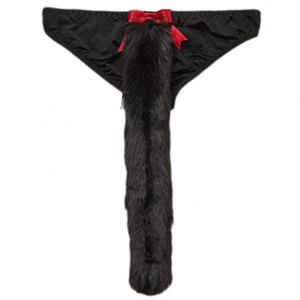 Cosplay Fox Tail Sexy Underwear Black